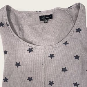 Lucky Top Long Sleeve Star Gray with Blue M